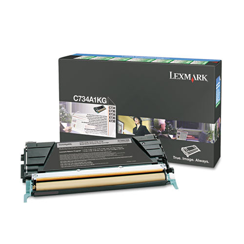 LEXMARK Return Program Toner, 8,000 Page-Yield, Black - C734A1KG