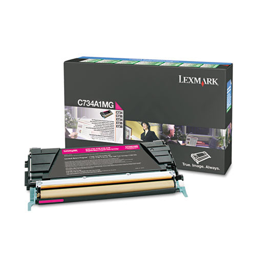 LEXMARK Return Program Toner, 6,000 Page-Yield, Magenta - C734A1MG