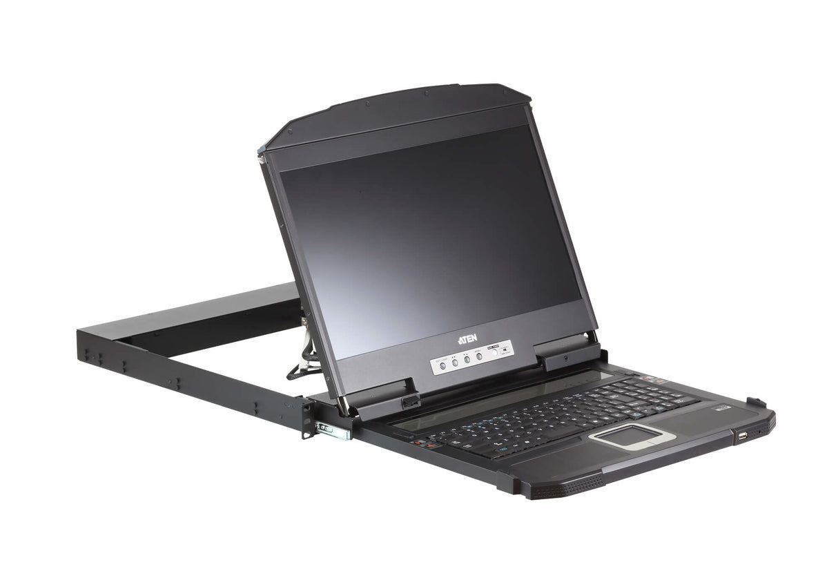 ATEN CL3800NW rack console 47 cm (18.5") 1920 x 1080 pixels Metal, Plastic Black 1U - CL3800NW ATEN