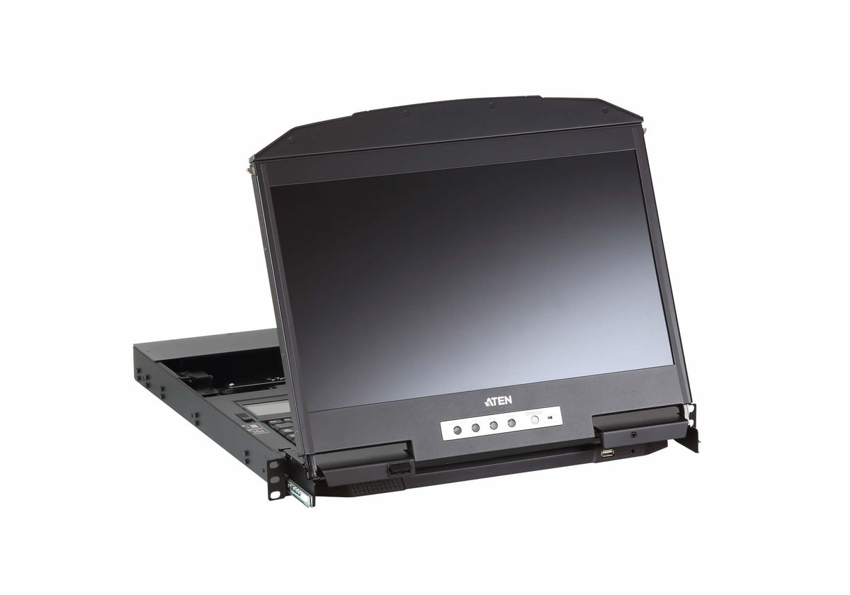 ATEN CL3800NW rack console 47 cm (18.5") 1920 x 1080 pixels Metal, Plastic Black 1U - CL3800NW