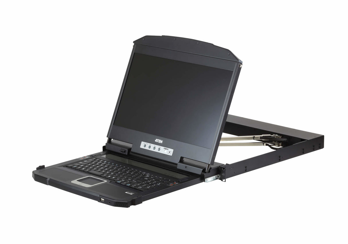 ATEN CL3800NW rack console 47 cm (18.5") 1920 x 1080 pixels Metal, Plastic Black 1U - CL3800NW ATEN