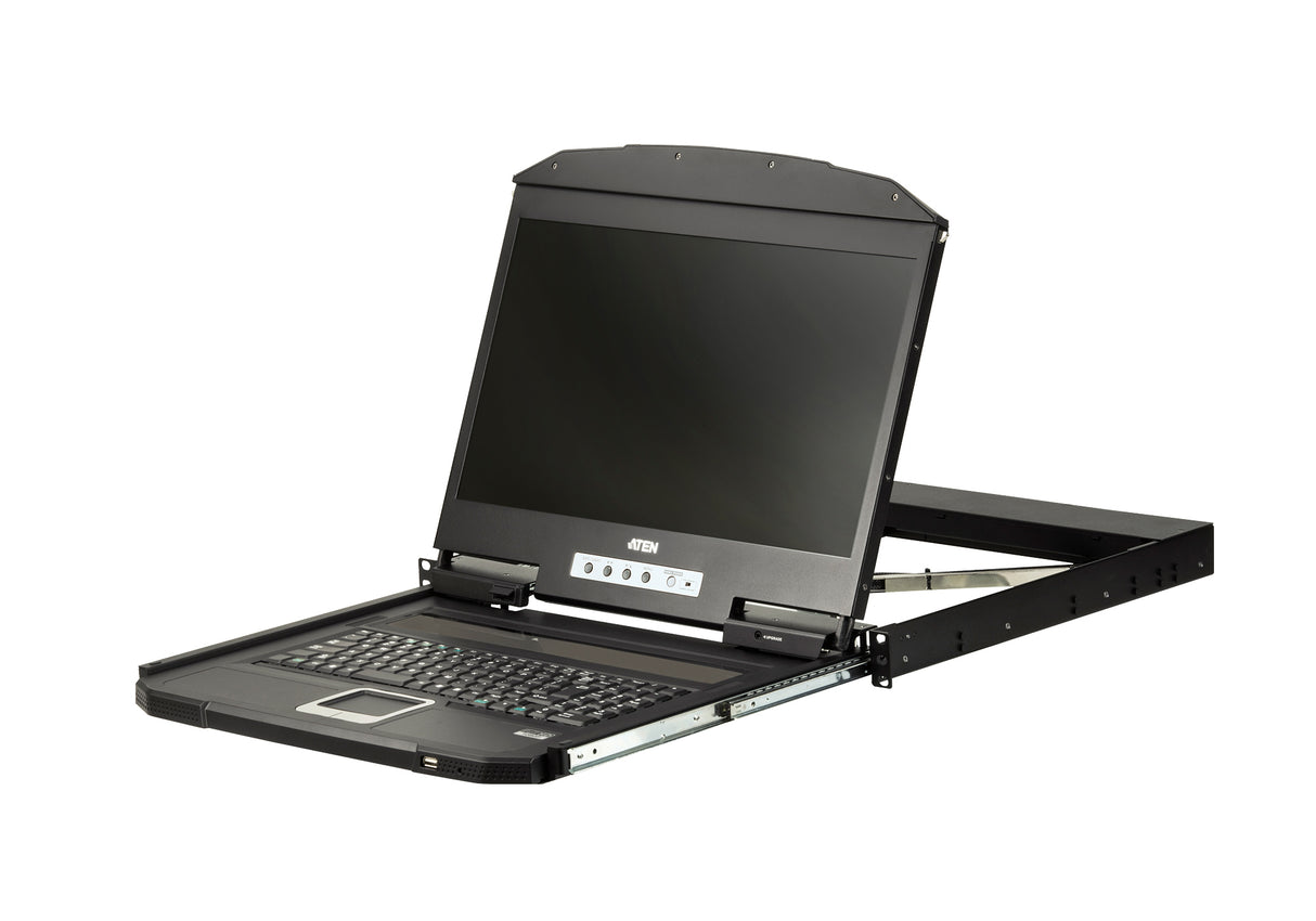 ATEN CL3700NW rack console 47 cm (18.5") 1920 x 1080 pixels Metal, Plastic Black 1U - CL3700NW ATEN