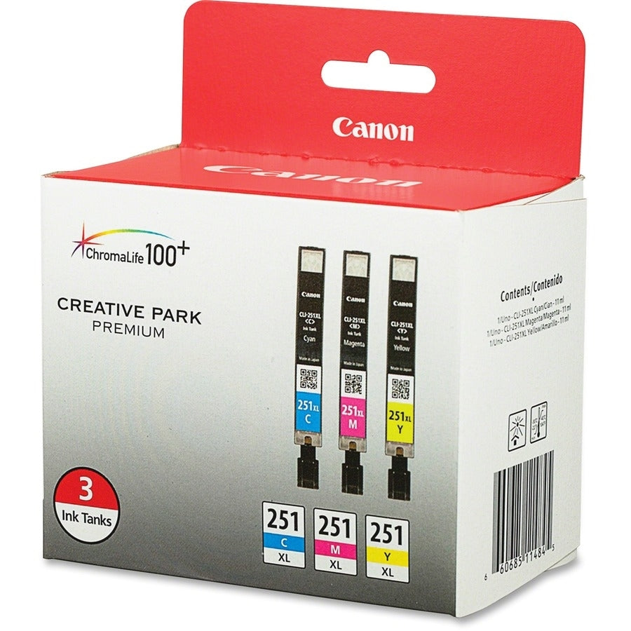 Canon CLI-251 XL ink cartridge Original Photo cyan, Photo magenta, Photo yellow - 6449B009 CANON