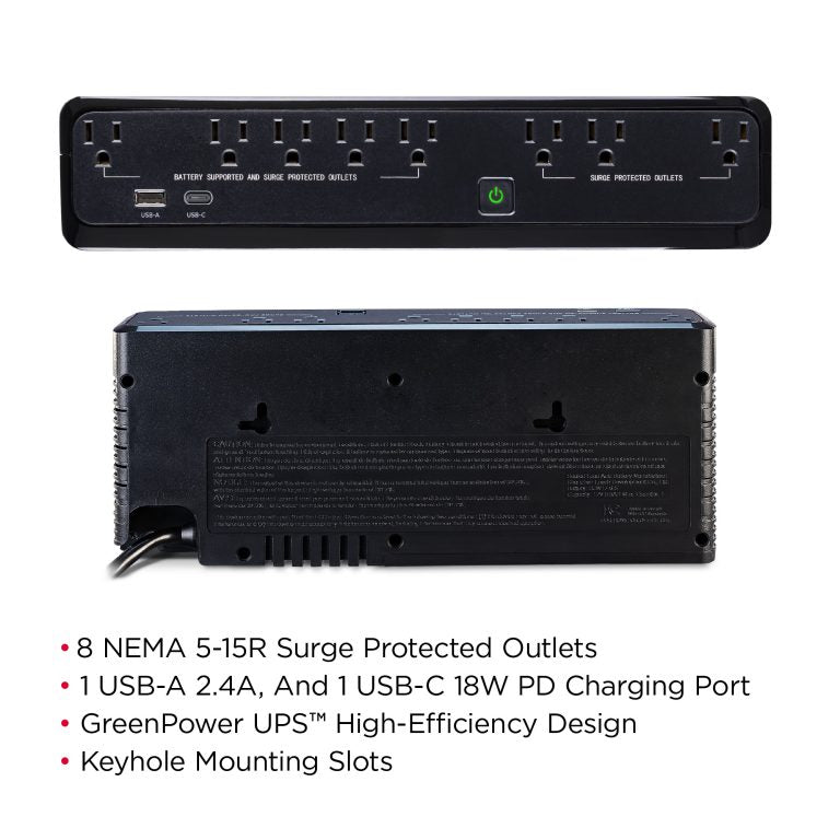 CyberPower Standby uninterruptible power supply (UPS) Standby (Offline) 0.95 kVA 510 W 8 AC outlet(s) - SL950U CYBERPOWER