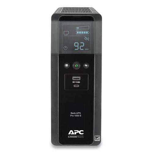 APC  Back-UPS PRO BR Series SineWave Battery Backup System, 10 Outlets, 1,000 VA, 1,080 J - BR1000MS