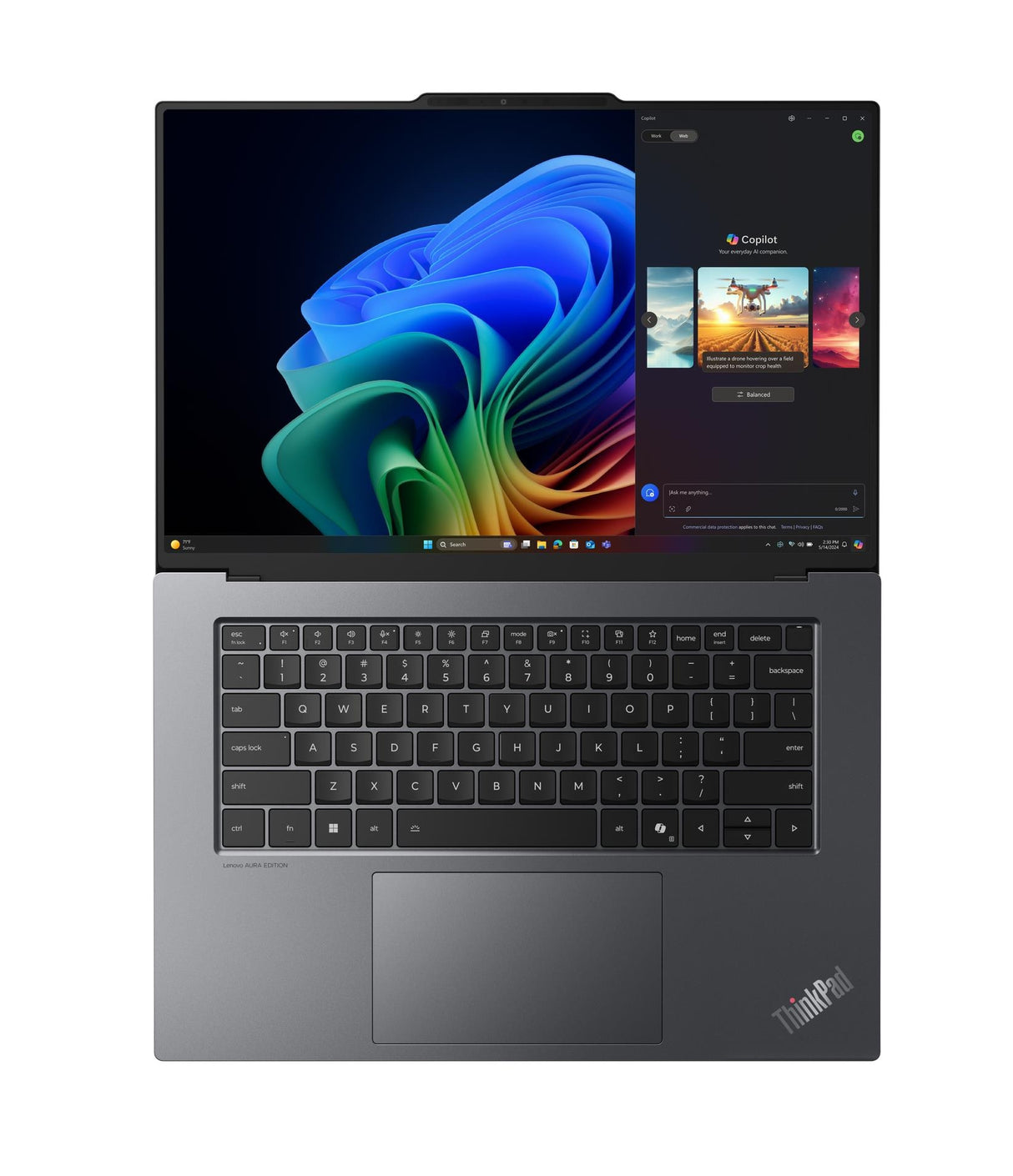 Lenovo ThinkPad X9-15 Gen 1 Aura Edition Copilot+ PC Intel Core Ultra 5 226V Laptop 38.9 cm (15.3") 2.8K 16 GB LPDDR5x-SDRAM 512 GB SSD Wi-Fi 7 (802.11be) Windows 11 Pro English Grey - 21Q60026US