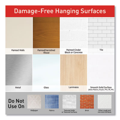 Damage-Free Hanging Picture Hanging Strip Pairs, Holds Up to 3.75 lb, Large: 0.75" x 3.65", White, 12/Pack - 17206-12ES