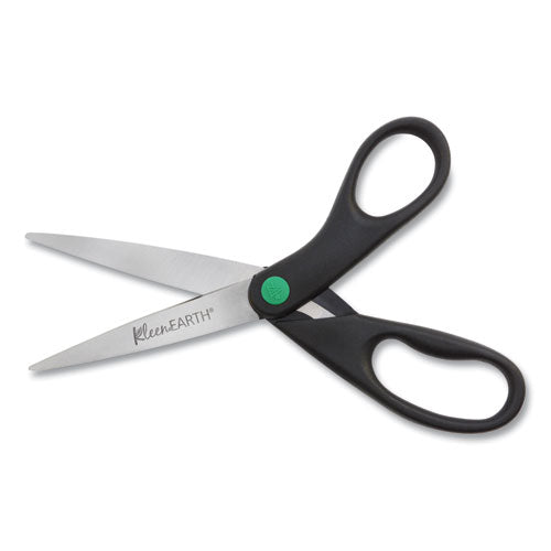 C2G KleenEarth Scissors, 8" Long, 3.25" Cut Length, Straight Black Handle, 2/Pack - 15179