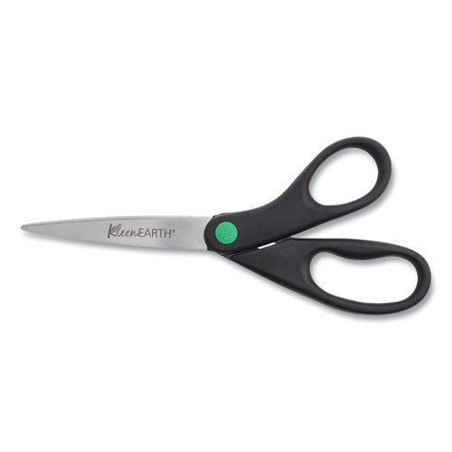 C2G KleenEarth Scissors, 8" Long, 3.25" Cut Length, Straight Black Handle, 2/Pack - 15179