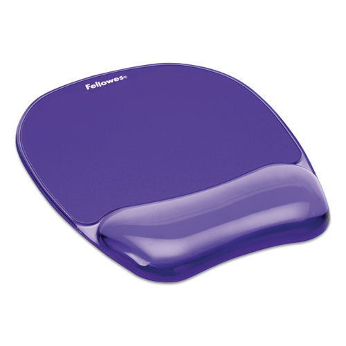 FELLOWES Gel Crystals Mouse Pad with Wrist Rest, 7.87 x 9.18, Purple - 91441