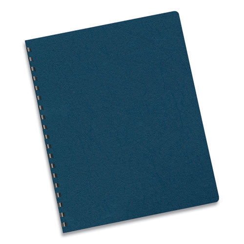 FELLOWES Executive Leather-Like Presentation Cover, Plastic, Round Corners, 11.25 x 8.75, Navy, 50/P - 52145