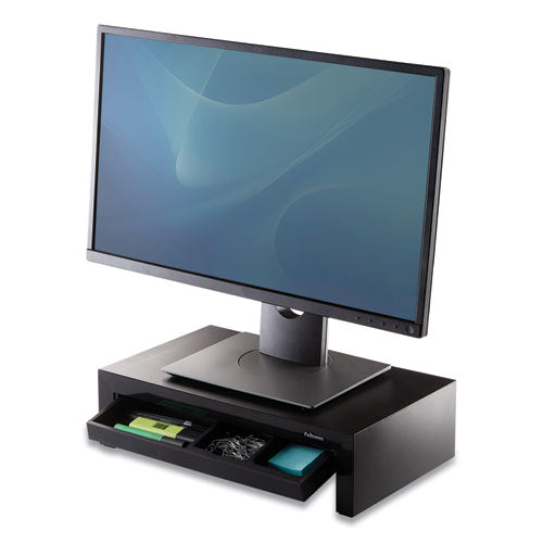FELLOWES Designer Suites Monitor Riser, For 21" Monitors, 16" x 9.38" x 4.38" to 6", Black Pearl, Su - 8038101