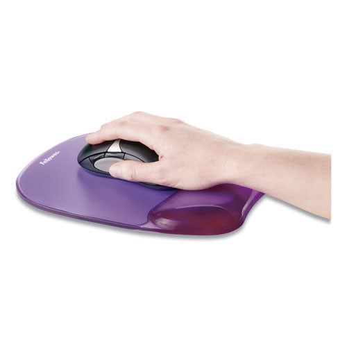FELLOWES Gel Crystals Mouse Pad with Wrist Rest, 7.87 x 9.18, Purple - 91441