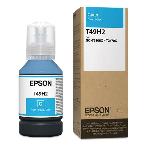 EPSON (T49H) Ink Bottles, 140 mL, Cyan - T49H200 EPSON