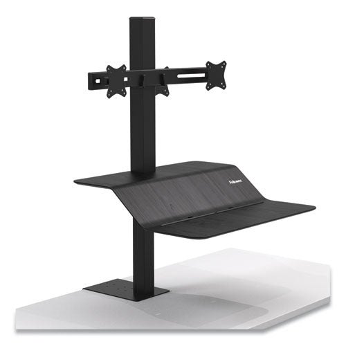 FELLOWES Lotus VE Sit-Stand Workstation - Dual, 29" x 28.5" x 42.5", Black - 8082001