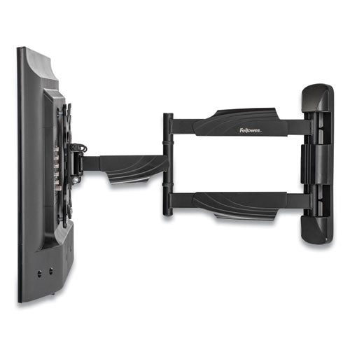 FELLOWES Full Motion TV Wall Mount, 16.25w x 19.75d x 17.87h, Black - 8043601