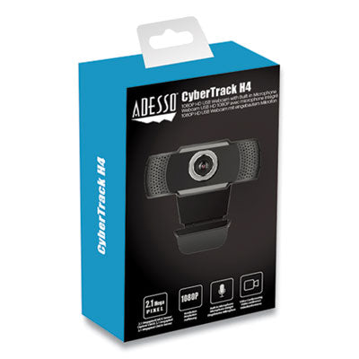 CyberTrack H4 1080P HD USB Manual Focus Webcam with Microphone, 1920 Pixels x 1080 Pixels, 2.1 Mpixels, Black - CyberTrack H4