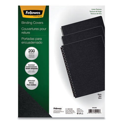 FELLOWES Expressions Linen Texture Presentation Covers for Binding Systems, Paper, Round Corners, 11 - 52115