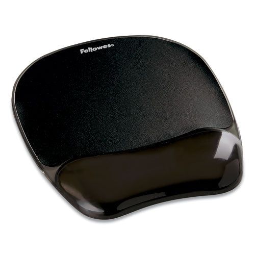FELLOWES Gel Crystals Mouse Pad with Wrist Rest, 7.87 x 9.18, Black - 9112101