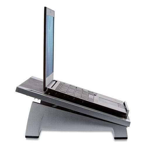 FELLOWES Office Suites Laptop Riser, 15.13" x 11.38" x 4.5" to 6.5", Black/Silver, Supports 10 lbs - 8032001