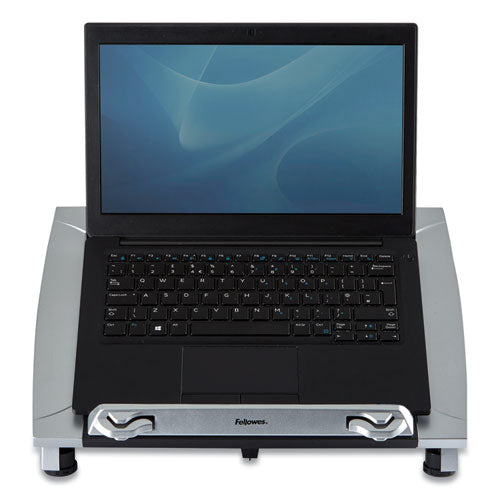 FELLOWES Office Suites Laptop Riser Plus, 15.06" x 10.5" x 6.5", Black/Silver, Supports 10 lbs - 8036701