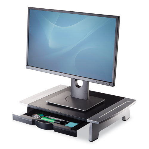 FELLOWES Office Suites Standard Monitor Riser, For 21" Monitors, 19.78" x 14.06" x 4" to 6.5", Black - 8031101