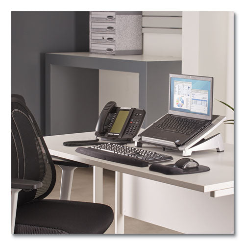 FELLOWES Office Suites Laptop Riser, 15.13" x 11.38" x 4.5" to 6.5", Black/Silver, Supports 10 lbs - 8032001