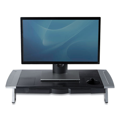 FELLOWES Office Suites Premium Monitor Riser, 27" x 14" x 4" to 6.5", Black/Silver - 8031001