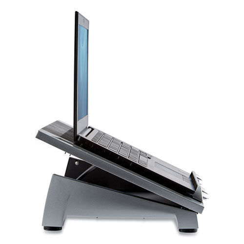 FELLOWES Office Suites Laptop Riser Plus, 15.06" x 10.5" x 6.5", Black/Silver, Supports 10 lbs - 8036701
