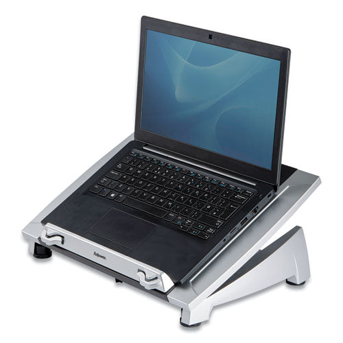 FELLOWES Office Suites Laptop Riser Plus, 15.06" x 10.5" x 6.5", Black/Silver, Supports 10 lbs - 8036701