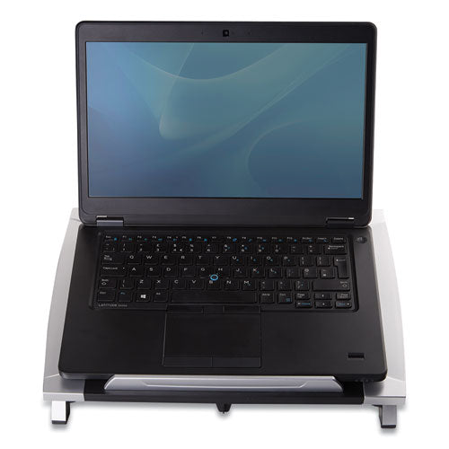 FELLOWES Office Suites Laptop Riser, 15.13" x 11.38" x 4.5" to 6.5", Black/Silver, Supports 10 lbs - 8032001