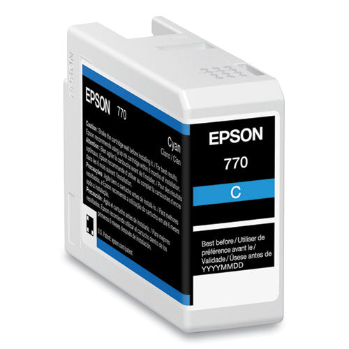 EPSON (T770) UltraChrome PRO10 Ink, 25 mL, Cyan - T770220