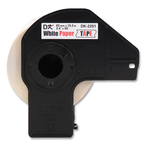 BROTHER Continuous Paper Label Tape, 2.44" x 50 ft, White, 3 Rolls/Pack - DK22513PK