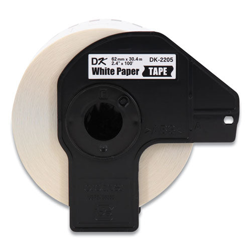 BROTHER Continuous Paper Label Tape, 2.4" x 100 ft, White, 3 Rolls/Pack - DK22053PK
