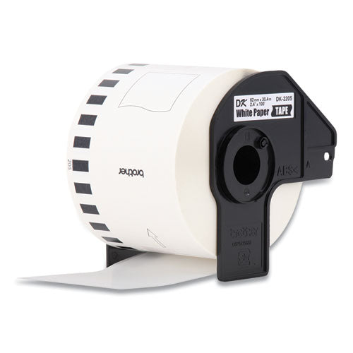 BROTHER Continuous Paper Label Tape, 2.4" x 100 ft, White, 24 Rolls/Pack - DK220524PK
