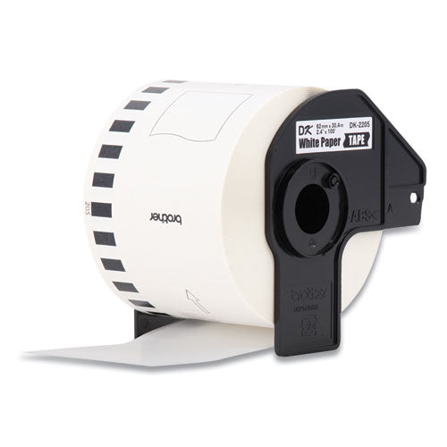 BROTHER Continuous Paper Label Tape, 2.4" x 100 ft, White, 3 Rolls/Pack - DK22053PK