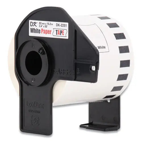 BROTHER Continuous Paper Label Tape, 2.44 x 50 ft, White, 24 Rolls/Pack - DK225124PK BROTHER