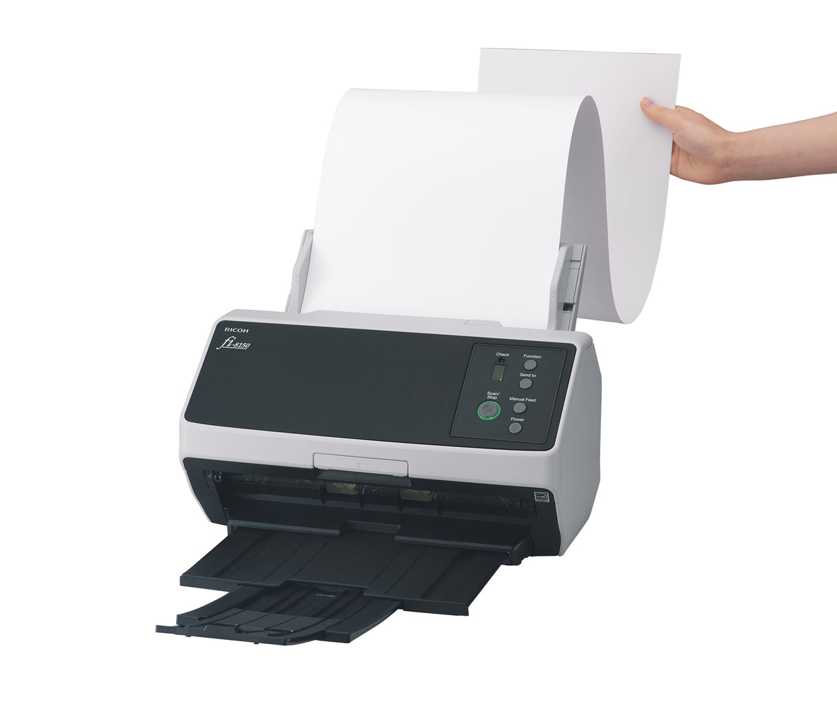 Ricoh FI-8150 ADF + Manual feed scanner 600 x 600 DPI A4 Black, Grey - PA03810-B105