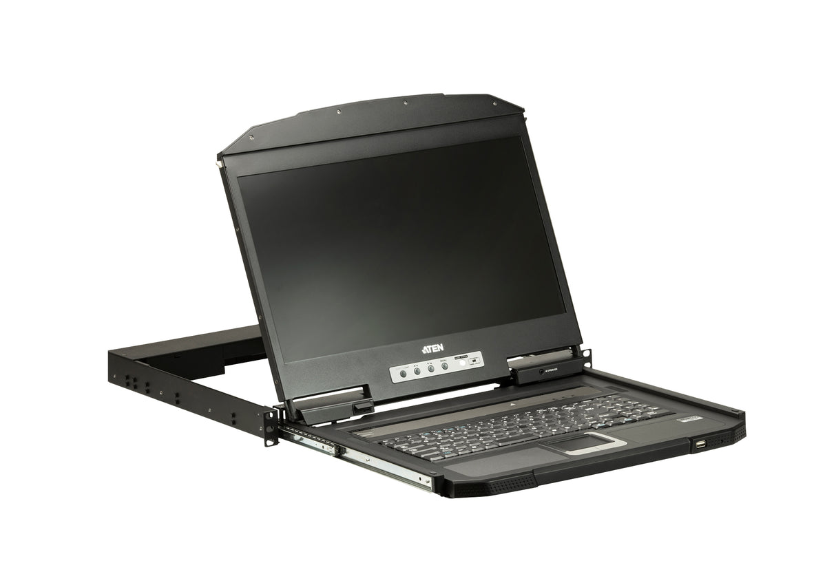 ATEN CL3700NW rack console 47 cm (18.5") 1920 x 1080 pixels Metal, Plastic Black 1U - CL3700NW ATEN