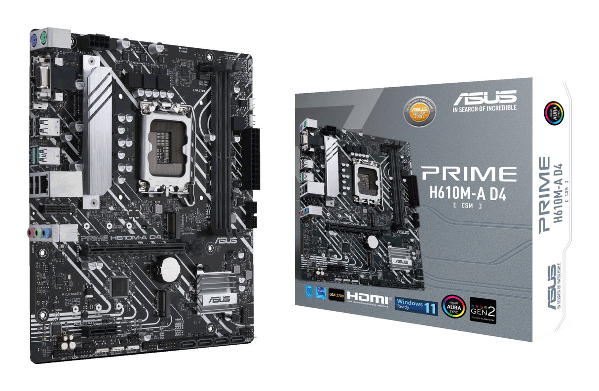 ASUS PRIME H610M-A D4-CSM Intel H610 LGA 1700 micro ATX - PRIME H610M-A D4-CSM ASUS