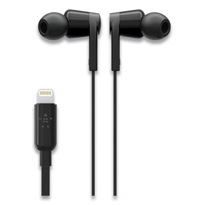 SOUNDFORM Headphones with Lightning Connector, 44" Cord, Black - G3H0001BTBLK BELKIN