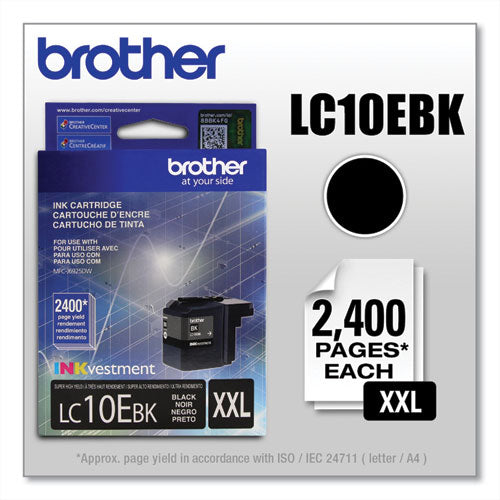 BROTHER  INKvestment Super High-Yield Ink, 2,400 Page-Yield, Black - LC10EBK