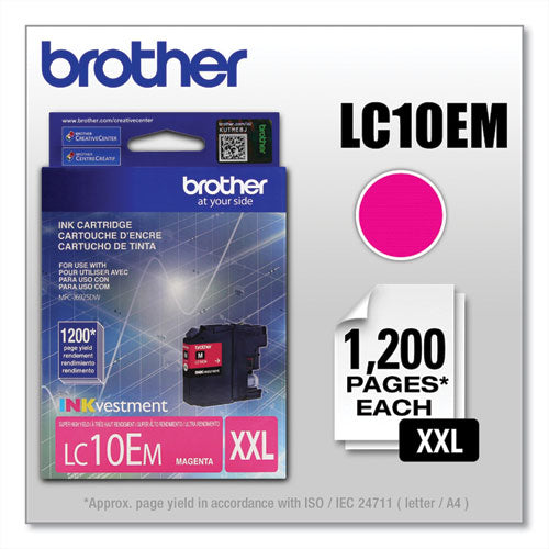 BROTHER INKvestment Super High-Yield Ink, 1,200 Page-Yield, Magenta - LC10EM BROTHER