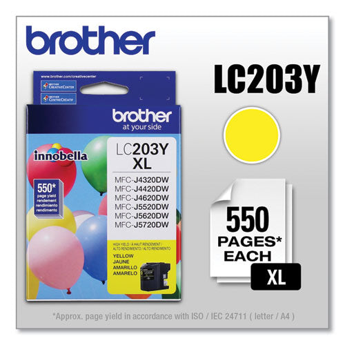 BROTHER  Innobella High-Yield Ink, 550 Page-Yield, Yellow - LC203Y
