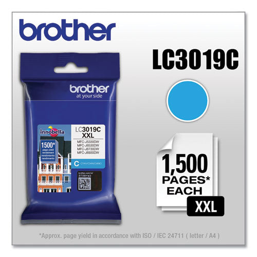 BROTHER Innobella Super High-Yield Ink, 1,300 Page-Yield, Cyan - LC3019C BROTHER