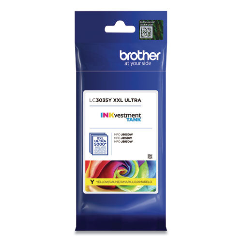BROTHER  INKvestment Ultra High-Yield Ink, 5,000 Page-Yield, Yellow - LC3035Y