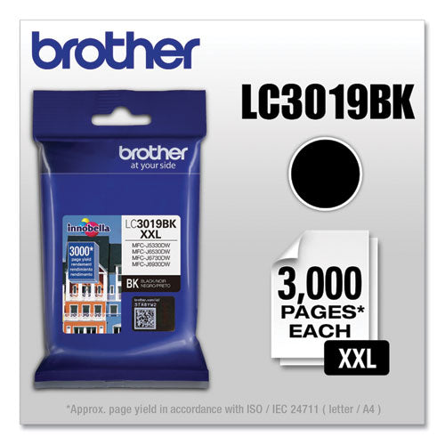 BROTHER Innobella Super High-Yield Ink, 2,800 Page-Yield, Black - LC3019BK BROTHER