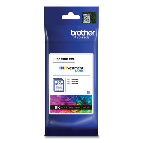BROTHER INKvestment Super High-Yield Ink, 3,000 Page-Yield, Black - LC3033BK BROTHER