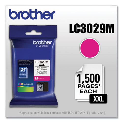 BROTHER INKvestment Super High-Yield Ink, 1,500 Page-Yield, Magenta - LC3029M BROTHER