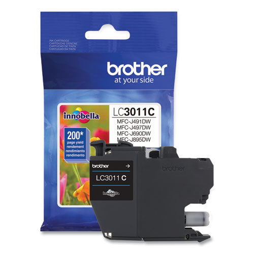 BROTHER  Ink, 200 Page-Yield, Cyan - LC3011C